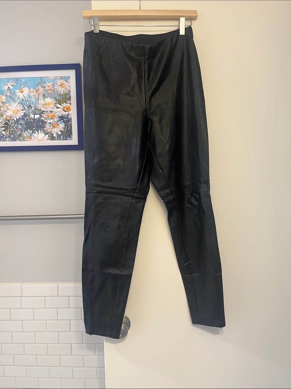 Lisa Rinna Collection Black Faux Leather Pants Sz 8